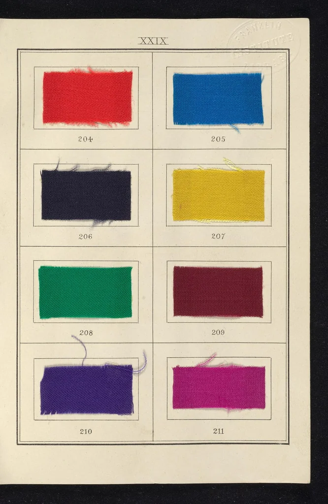 An illustration from Dyeing : comprising the dyeing and bleaching of wool, silk, cotton, flax, hemp, china grass, &c., 1888, leaf 58