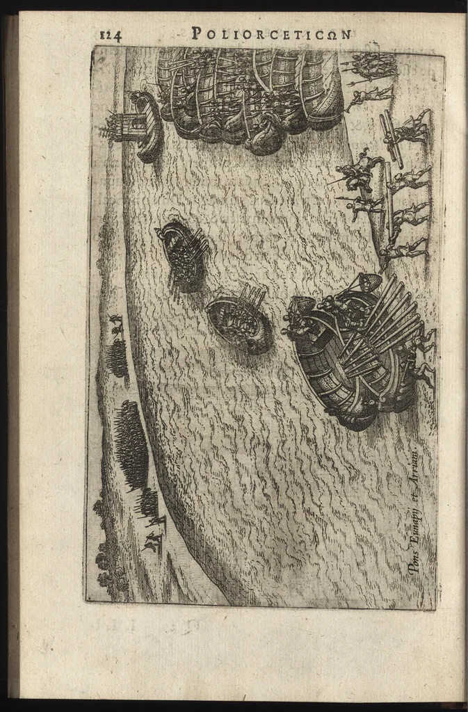 An illustration from Ivsti LipsI Poliorcetic[o]n, sive, De machinis, tormentis, telis, libri qvinqve : ad historiarum lucem, 1596, leaf 145