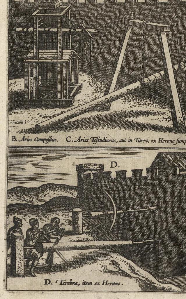 An illustration from Ivsti LipsI Poliorcetic[o]n, sive, De machinis, tormentis, telis, libri qvinqve : ad historiarum lucem, 1596, leaf 159