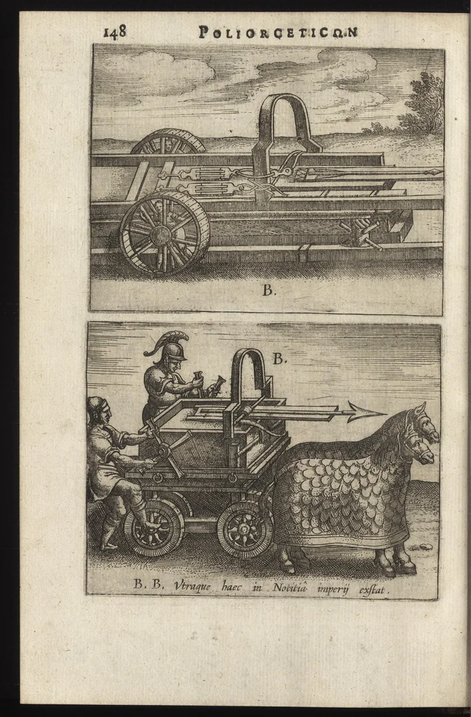 An illustration from Ivsti LipsI Poliorcetic[o]n, sive, De machinis, tormentis, telis, libri qvinqve : ad historiarum lucem, 1596, leaf 169