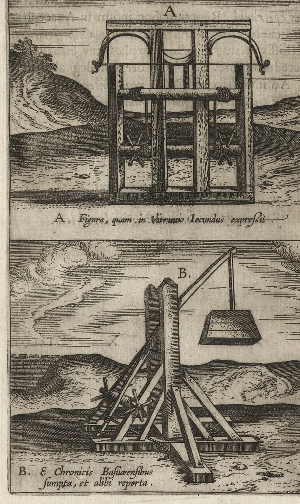 An illustration from Ivsti LipsI Poliorcetic[o]n, sive, De machinis, tormentis, telis, libri qvinqve : ad historiarum lucem, 1596, leaf 183
