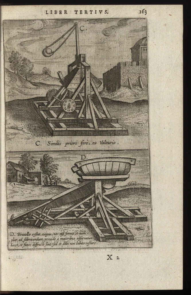 An illustration from Ivsti LipsI Poliorcetic[o]n, sive, De machinis, tormentis, telis, libri qvinqve : ad historiarum lucem, 1596, leaf 184