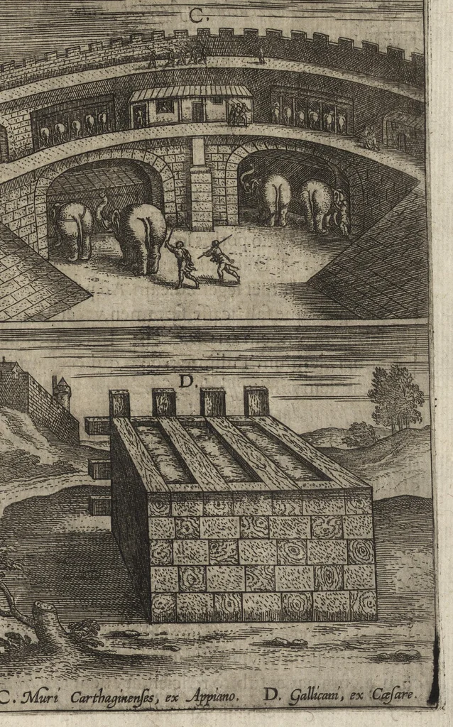 An illustration from Ivsti LipsI Poliorcetic[o]n, sive, De machinis, tormentis, telis, libri qvinqve : ad historiarum lucem, 1596, leaf 198