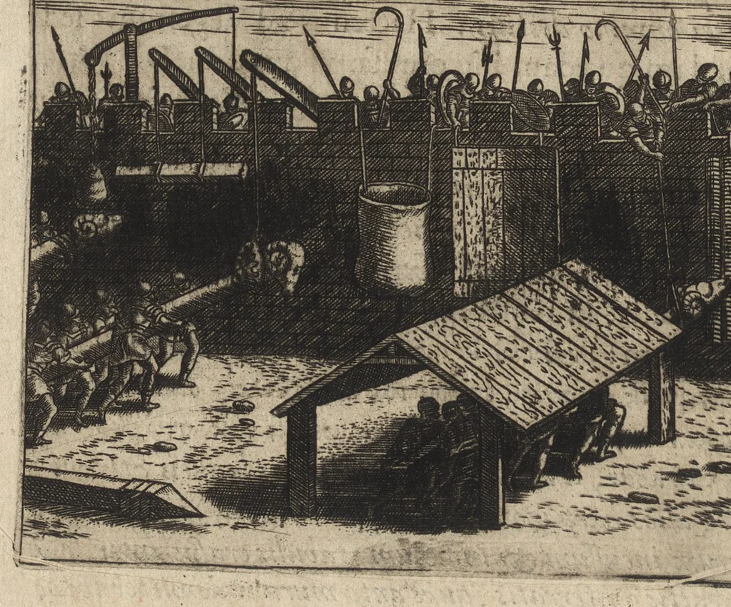An illustration from Ivsti LipsI Poliorcetic[o]n, sive, De machinis, tormentis, telis, libri qvinqve : ad historiarum lucem, 1596, leaf 275