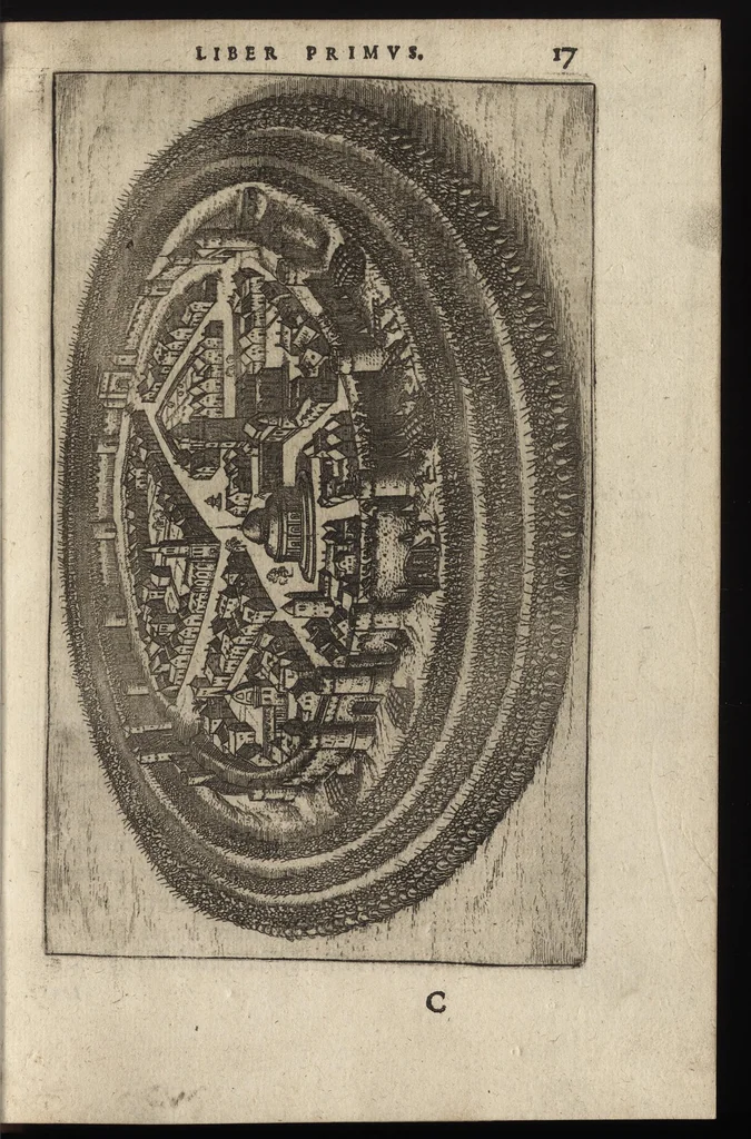 An illustration from Ivsti LipsI Poliorcetic[o]n, sive, De machinis, tormentis, telis, libri qvinqve : ad historiarum lucem, 1596, leaf 38