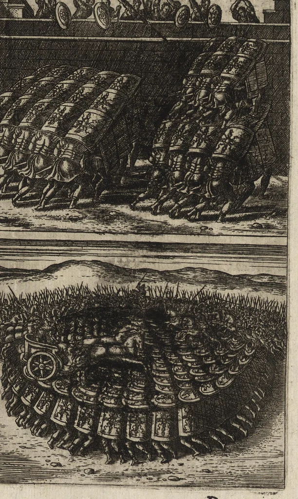 An illustration from Ivsti LipsI Poliorcetic[o]n, sive, De machinis, tormentis, telis, libri qvinqve : ad historiarum lucem, 1596, leaf 46