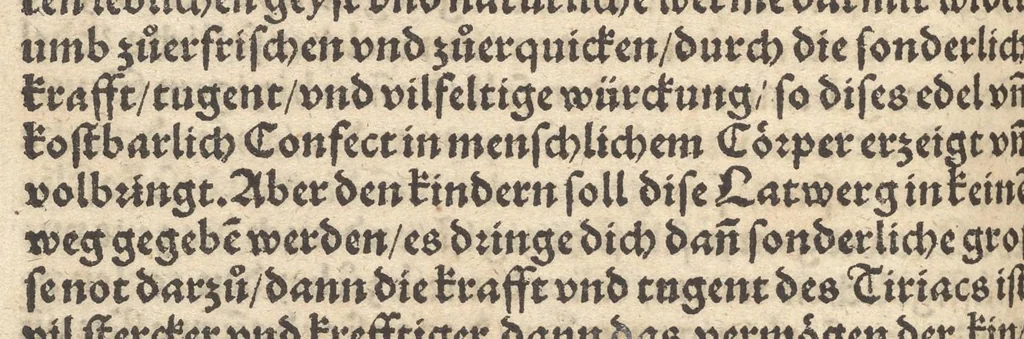An illustration from Der erste [-ander] Theyl der kleynen teütschen Apoteck, Confect oder Latwergen Büchlins : darin[n] begriffen warhafftige, künstliche, gerechte Vnderweysung vn[nd] Anzeygung aller Latwergen, Confect, Conseruen, Einbeytzungen vnnd Einmachungen von macherley Früchten, Blůmen, Kreüttern vn[nd] Wurtzeln, sampt andern künstlichen vnd anmütigen Stucken, wie solche inn den Apotecken gemacht vnd inn grossem Werdt gehalten vnd verkaufft werden ... auch nützliche Erklärung der Natur, Krafft vnnd Würckung diser Stuck, warzů ein jedes nutzlich gebraucht werden mög zeitlichs Leben zůerhalten vnd schwäre Kranckheyt zůuertreiben, 1559, leaf 283