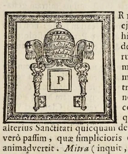 An illustration from Numismata pontificum Romanorum quae a tempore Martini V. usque ad annum M. DC. XCIX vel authoritate publica, vel privato genio in lucem prodiere, 1699, leaf 116