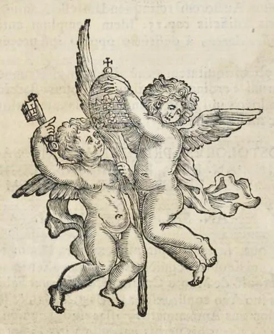An illustration from Numismata pontificum Romanorum quae a tempore Martini V. usque ad annum M. DC. XCIX vel authoritate publica, vel privato genio in lucem prodiere, 1699, leaf 347