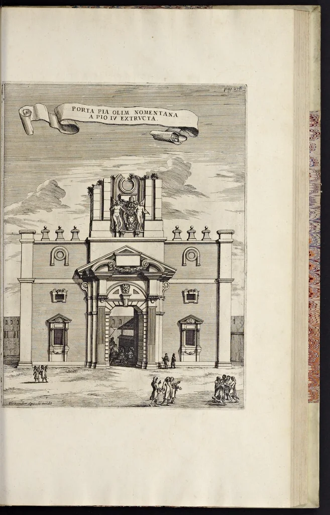 An illustration from Numismata pontificum Romanorum quae a tempore Martini V. usque ad annum M. DC. XCIX vel authoritate publica, vel privato genio in lucem prodiere, 1699, leaf 374