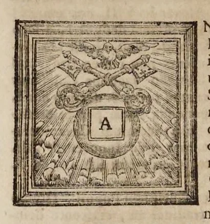 An illustration from Numismata pontificum Romanorum quae a tempore Martini V. usque ad annum M. DC. XCIX vel authoritate publica, vel privato genio in lucem prodiere, 1699, leaf 458