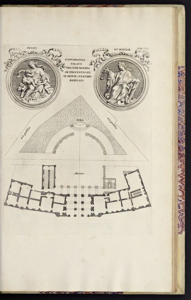 An illustration from Numismata pontificum Romanorum quae a tempore Martini V. usque ad annum M. DC. XCIX vel authoritate publica, vel privato genio in lucem prodiere, 1699, leaf 480