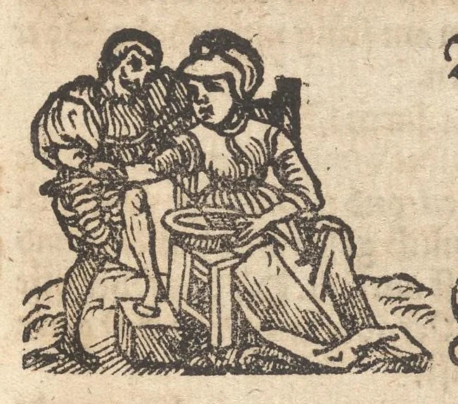 An illustration from Himels Lauffs Wirckung vnd natürliche Influentz der Planeten, Gestirn vnd Zeychen : auss Grund der Astronomei, nach jeder Zeit, Jar, Tag vnd Stunden Constellation : In Natiuiteten, zur Artznei, Wolfart, vnd allem Leben der Menschen zuwissen von Nöten : mitsampt astronomischer vnd mathematischer Instrument, als Astrolabien, Quadranten, Compäst, Sonnuhren vnd Nocturnal, künstlicher Zůrichtung vnd nützlichem Gebrauch : alles Innhalt beigelegten Registers, 1564, leaf 200