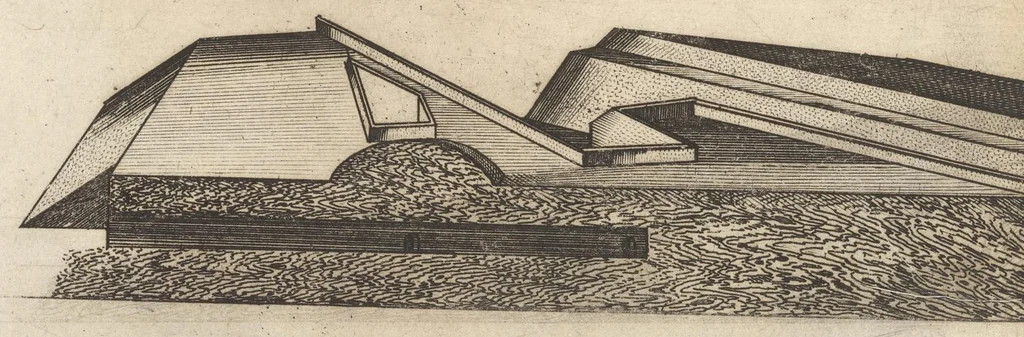 An illustration from Prospettiva di fortificationi dell'ingegnere et capitano Girolamo Portigiani Fioren[tin]o : nella quale rimirando ciascheduno professore esperto dell'arte della militia, potrà in un subito come in uno specchio uedere tutto qucllo quasi, che altroue alla lunga & del fabricare & del difendere & dell'espugnar fortezze, letto, ò in ca[m]pagna, in fatto praticato hauessi .., 1648, leaf 29