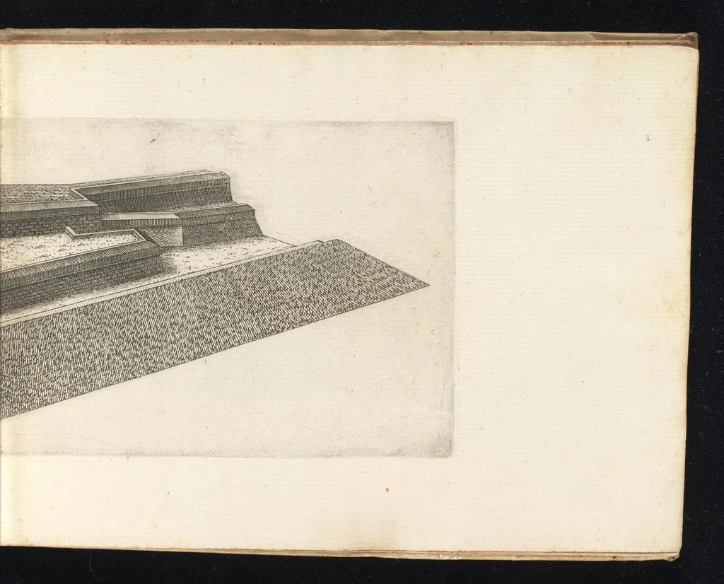 An illustration from Prospettiva di fortificationi dell'ingegnere et capitano Girolamo Portigiani Fioren[tin]o : nella quale rimirando ciascheduno professore esperto dell'arte della militia, potrà in un subito come in uno specchio uedere tutto qucllo quasi, che altroue alla lunga & del fabricare & del difendere & dell'espugnar fortezze, letto, ò in ca[m]pagna, in fatto praticato hauessi .., 1648, leaf 66