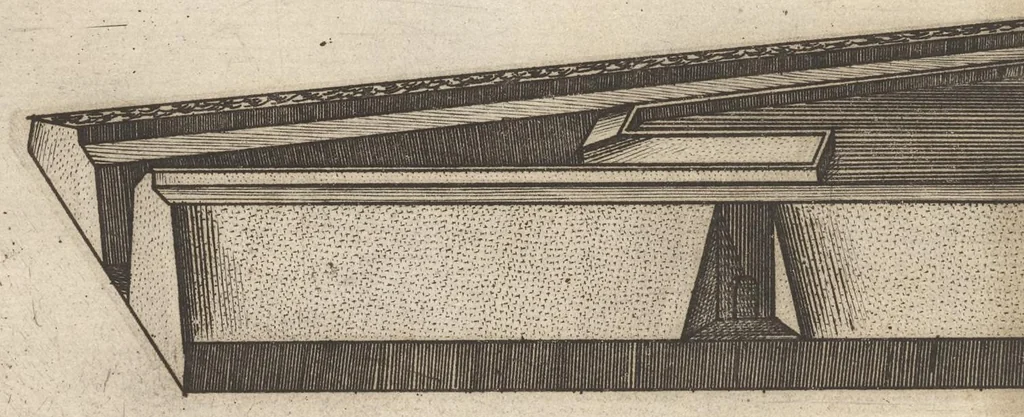 An illustration from Prospettiva di fortificationi dell'ingegnere et capitano Girolamo Portigiani Fioren[tin]o : nella quale rimirando ciascheduno professore esperto dell'arte della militia, potrà in un subito come in uno specchio uedere tutto qucllo quasi, che altroue alla lunga & del fabricare & del difendere & dell'espugnar fortezze, letto, ò in ca[m]pagna, in fatto praticato hauessi .., 1648, leaf 77