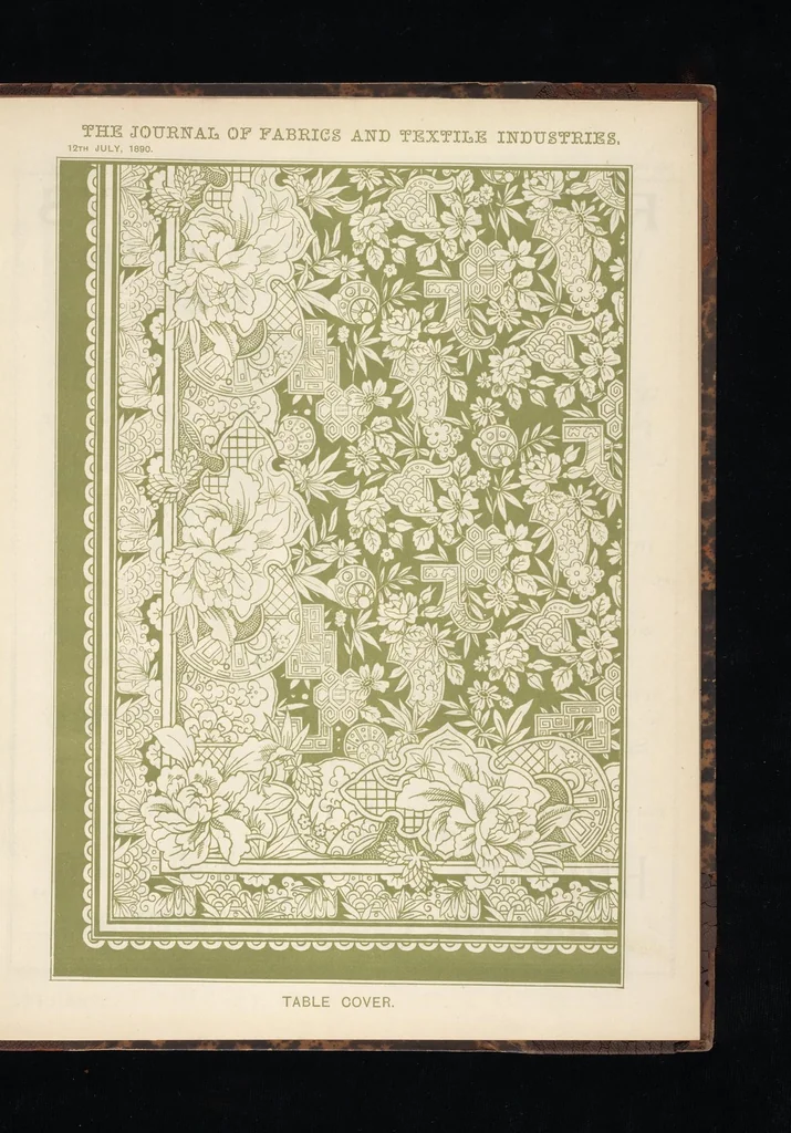 An illustration from Journal of fabrics and textile industries, 1882, leaf 14