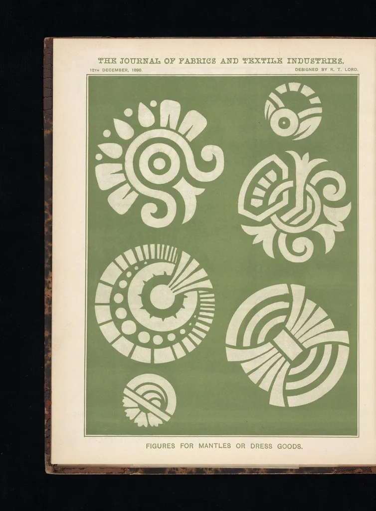 An illustration from Journal of fabrics and textile industries, 1882, leaf 97