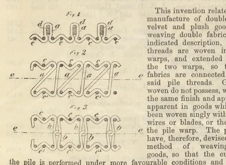 An illustration from Journal of fabrics and textile industries, 1882, leaf 98