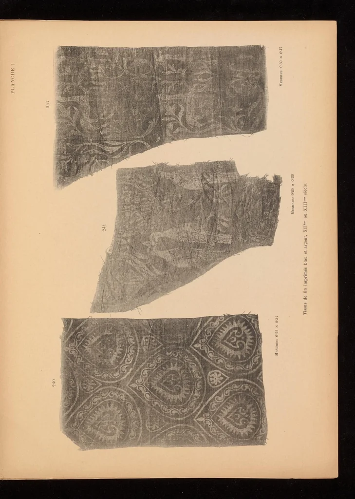 An illustration from Catalogue de la collection de tissus anciens de D. Francisco Miquel y Badia, 1900, leaf 6