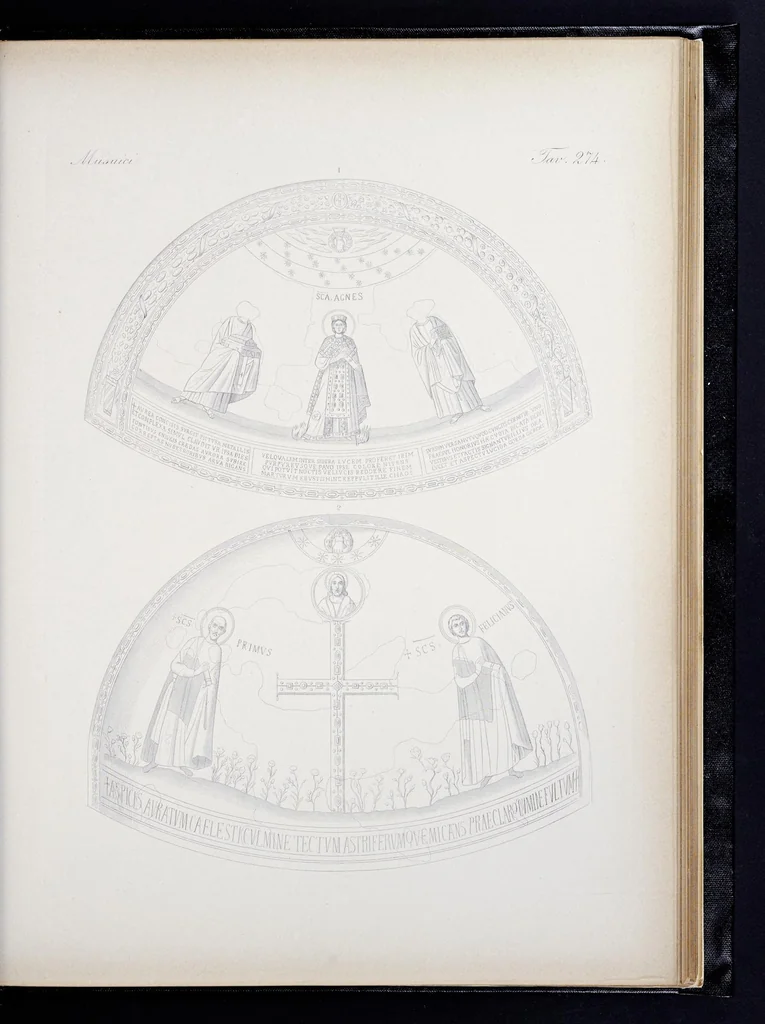 An illustration from Storia della arte cristiana nei primi otto secoli della chiesa, 1872, leaf 274