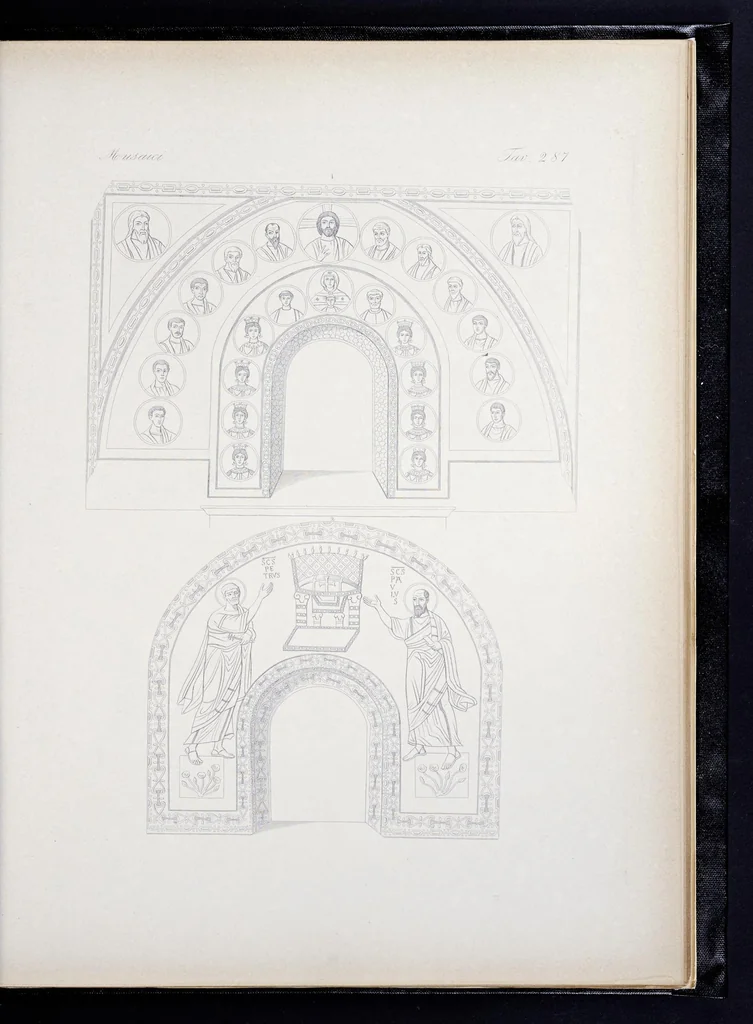 An illustration from Storia della arte cristiana nei primi otto secoli della chiesa, 1872, leaf 300