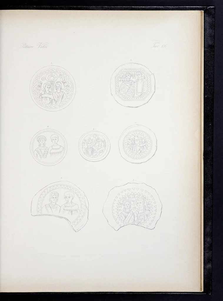An illustration from Storia della arte cristiana nei primi otto secoli della chiesa, 1872, leaf 390