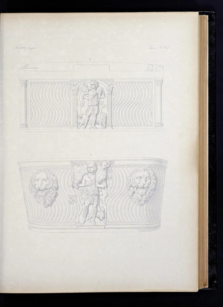 An illustration from Storia della arte cristiana nei primi otto secoli della chiesa, 1872, leaf 174