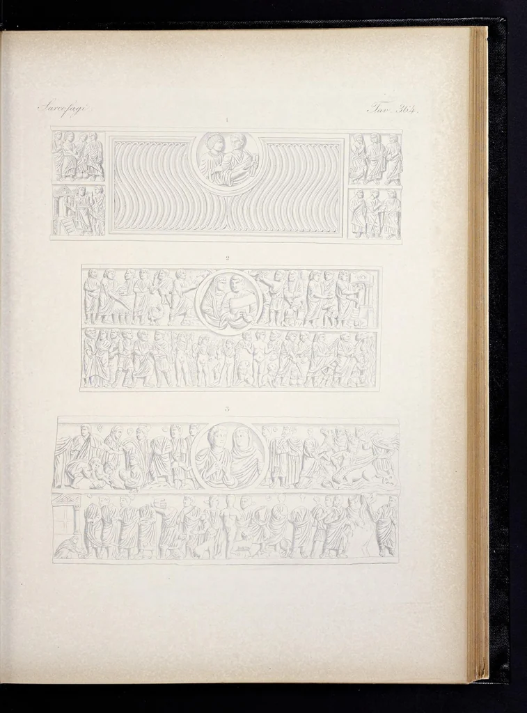 An illustration from Storia della arte cristiana nei primi otto secoli della chiesa, 1872, leaf 312