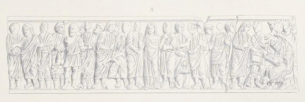 An illustration from Storia della arte cristiana nei primi otto secoli della chiesa, 1872, leaf 340