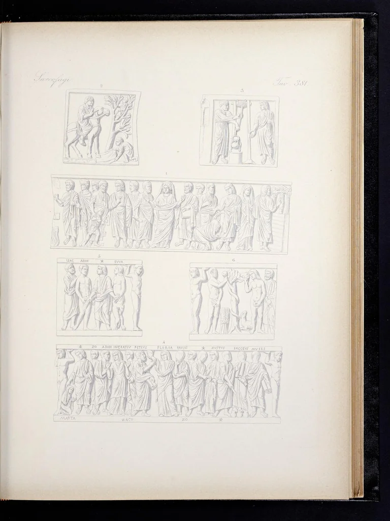 An illustration from Storia della arte cristiana nei primi otto secoli della chiesa, 1872, leaf 346