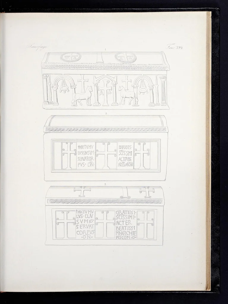 An illustration from Storia della arte cristiana nei primi otto secoli della chiesa, 1872, leaf 368