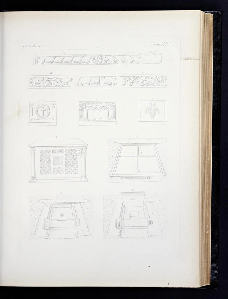 An illustration from Storia della arte cristiana nei primi otto secoli della chiesa, 1872, leaf 230