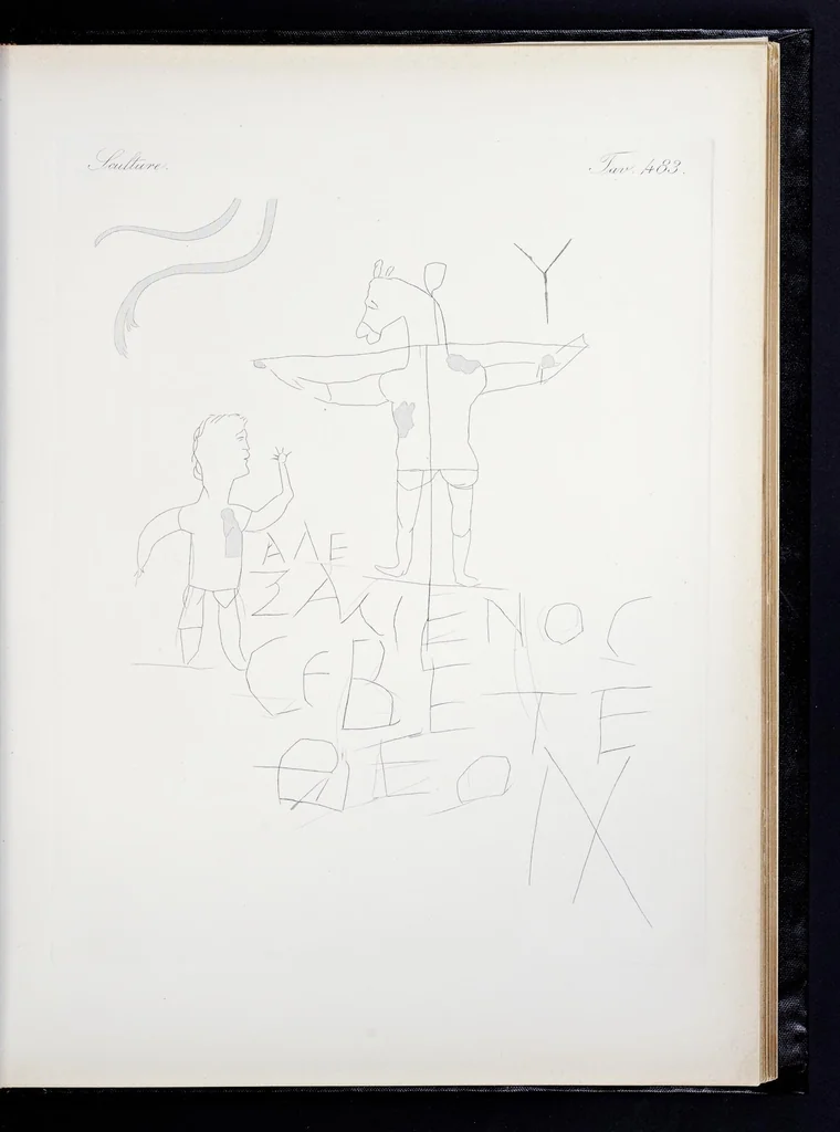 An illustration from Storia della arte cristiana nei primi otto secoli della chiesa, 1872, leaf 350