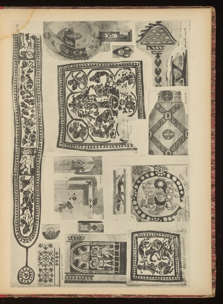 An illustration from Etoffes byzantines, coptes, romaines, etc. du IV au X siècle, 1900, leaf 28