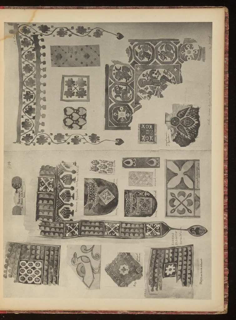An illustration from Etoffes byzantines, coptes, romaines, etc. du IV au X siècle, 1900, leaf 30