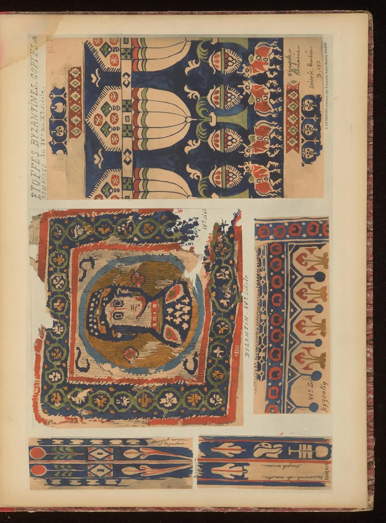 An illustration from Etoffes byzantines, coptes, romaines, etc. du IV au X siècle, 1900, leaf 4