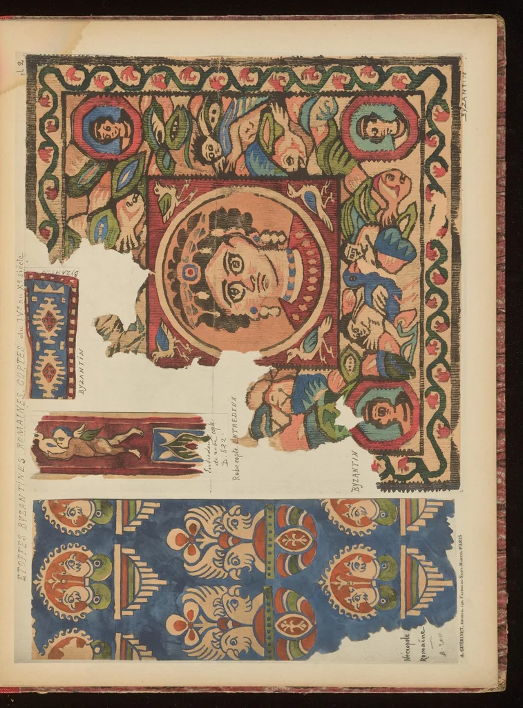 An illustration from Etoffes byzantines, coptes, romaines, etc. du IV au X siècle, 1900, leaf 6