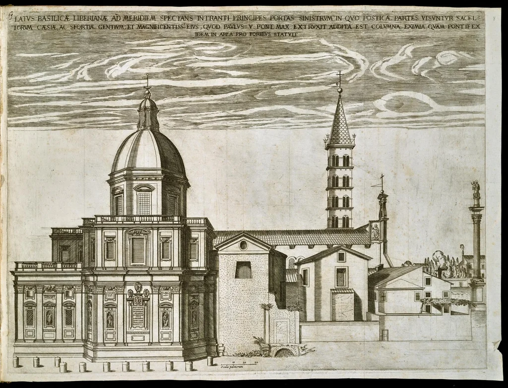 An illustration from Basilicae s. Mariae Maioris de Vrbe a Liberio Papa I. usque ad Pavlvm V. Pont. Max., lib. XII, 1621, leaf 110
