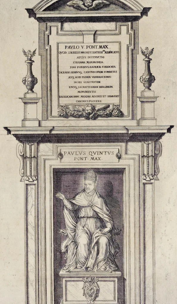 An illustration from Basilicae s. Mariae Maioris de Vrbe a Liberio Papa I. usque ad Pavlvm V. Pont. Max., lib. XII, 1621, leaf 120