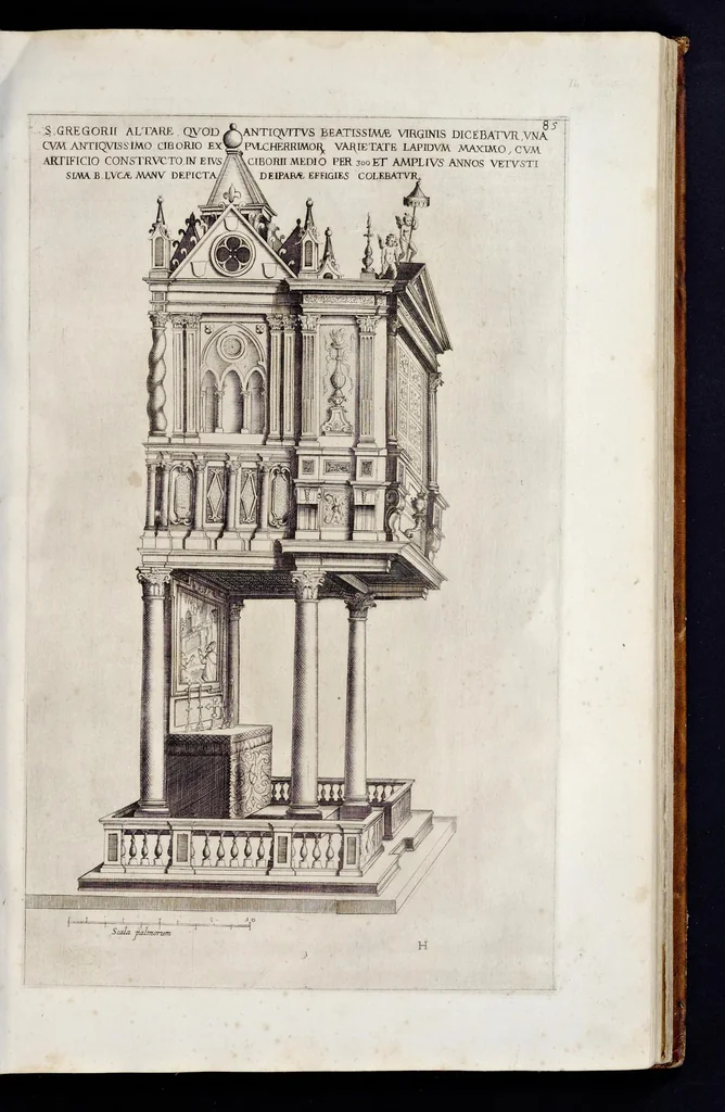 An illustration from Basilicae s. Mariae Maioris de Vrbe a Liberio Papa I. usque ad Pavlvm V. Pont. Max., lib. XII, 1621, leaf 128