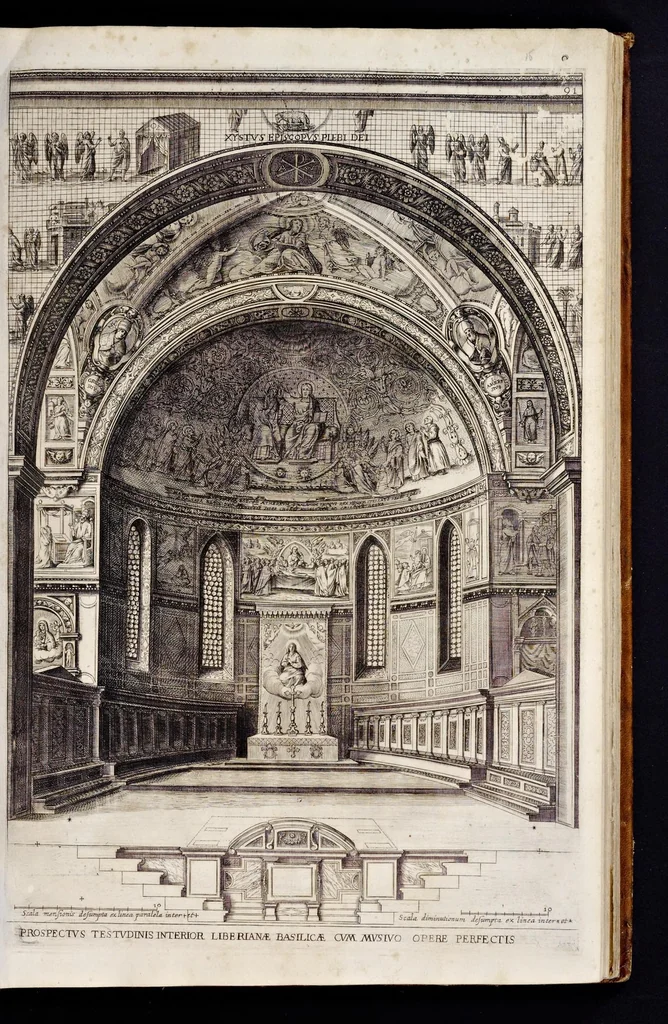 An illustration from Basilicae s. Mariae Maioris de Vrbe a Liberio Papa I. usque ad Pavlvm V. Pont. Max., lib. XII, 1621, leaf 134