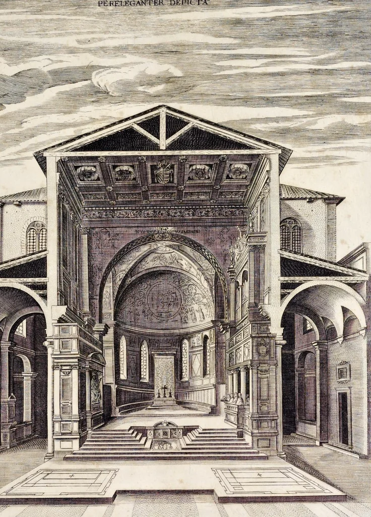 An illustration from Basilicae s. Mariae Maioris de Vrbe a Liberio Papa I. usque ad Pavlvm V. Pont. Max., lib. XII, 1621, leaf 146