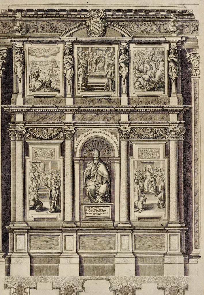 An illustration from Basilicae s. Mariae Maioris de Vrbe a Liberio Papa I. usque ad Pavlvm V. Pont. Max., lib. XII, 1621, leaf 226