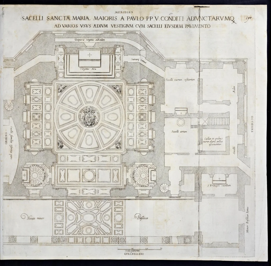 An illustration from Basilicae s. Mariae Maioris de Vrbe a Liberio Papa I. usque ad Pavlvm V. Pont. Max., lib. XII, 1621, leaf 246