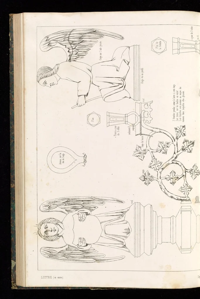 An illustration from Orfévrerie et ouvrages en métal du moyen-âge, mésurés et dessinés d'après les anciens modèles, 1852, leaf 105