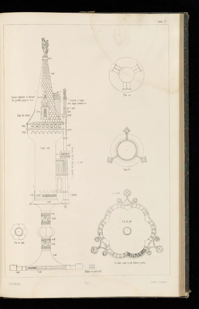 An illustration from Orfévrerie et ouvrages en métal du moyen-âge, mésurés et dessinés d'après les anciens modèles, 1852, leaf 192