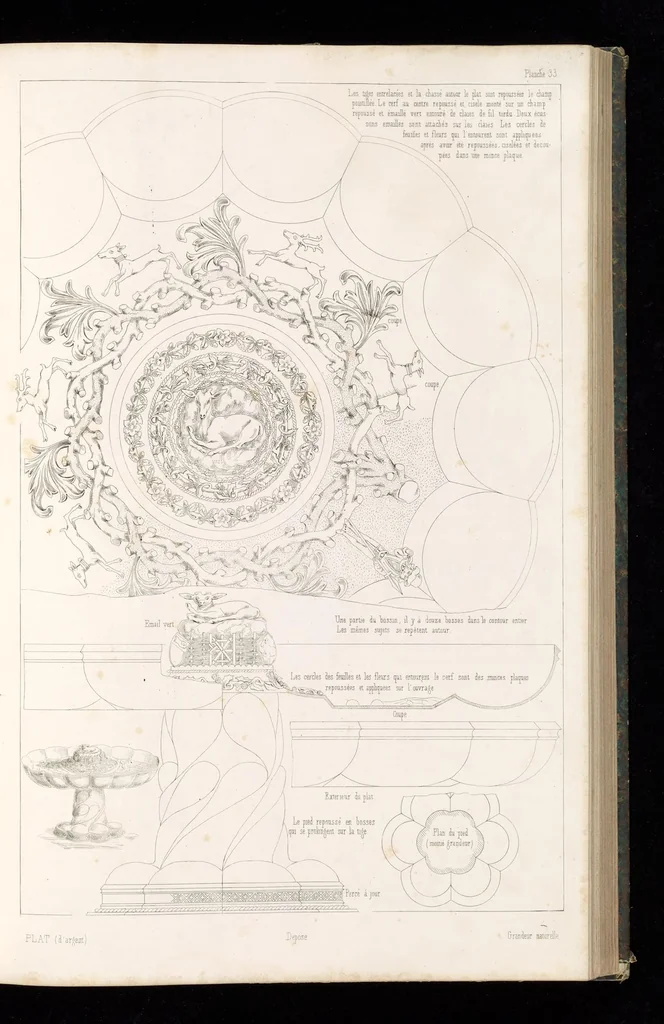 An illustration from Orfévrerie et ouvrages en métal du moyen-âge, mésurés et dessinés d'après les anciens modèles, 1852, leaf 80