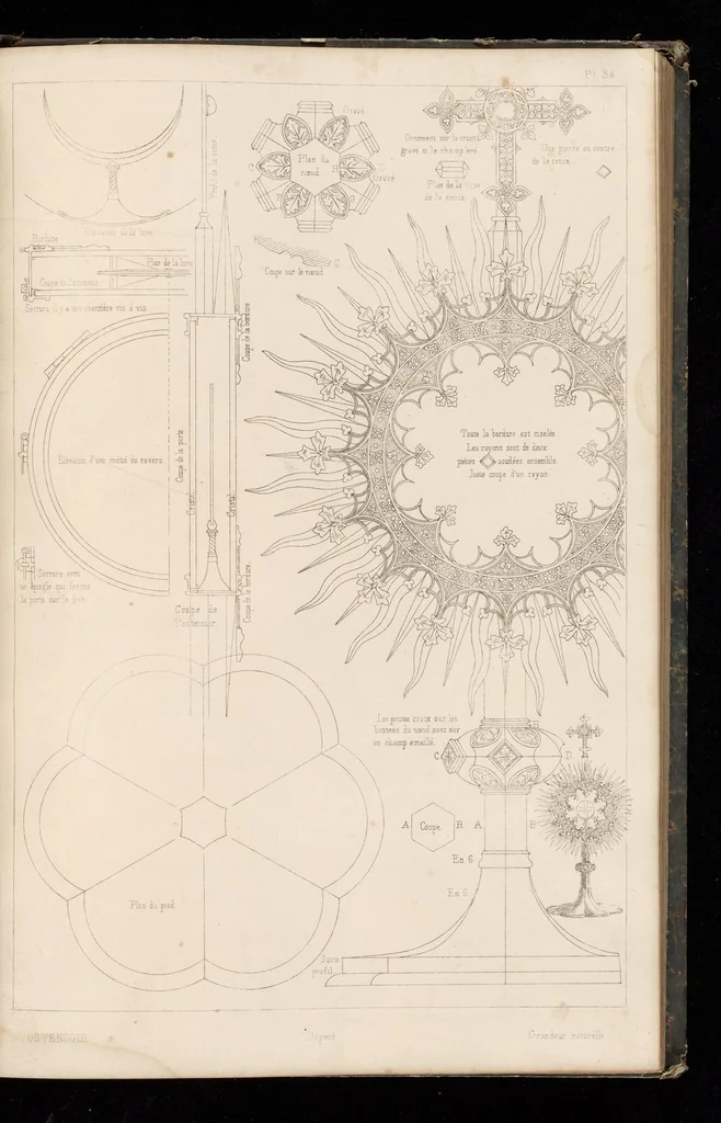 An illustration from Orfévrerie et ouvrages en métal du moyen-âge, mésurés et dessinés d'après les anciens modèles, 1852, leaf 78