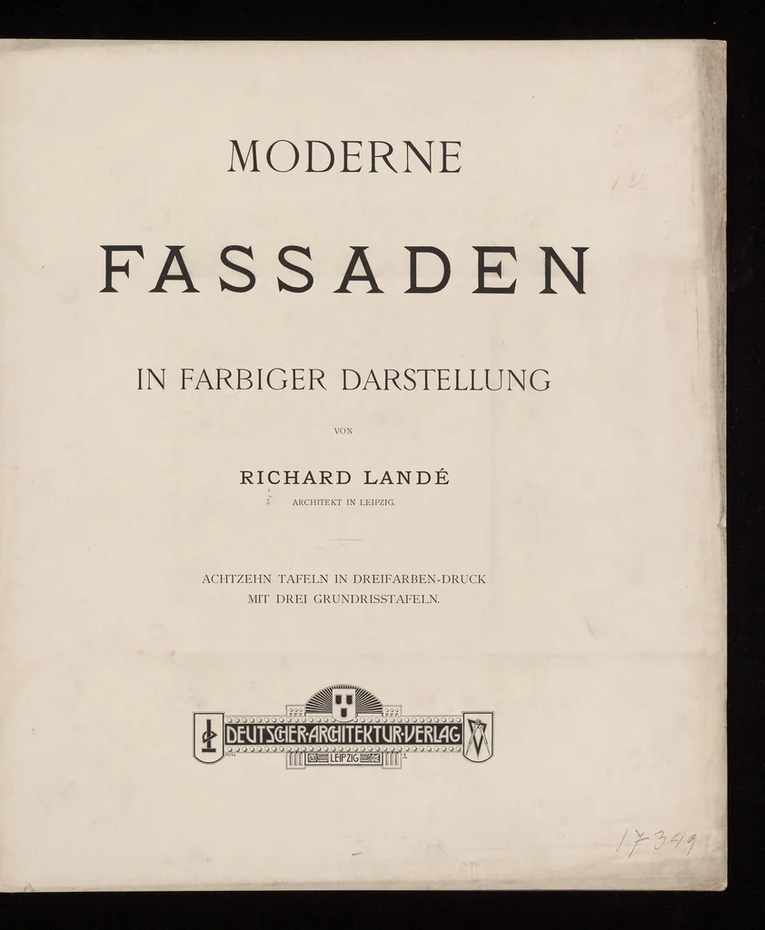 An illustration from Moderne Fassaden in farbiger Darstellung, 1900, leaf 2